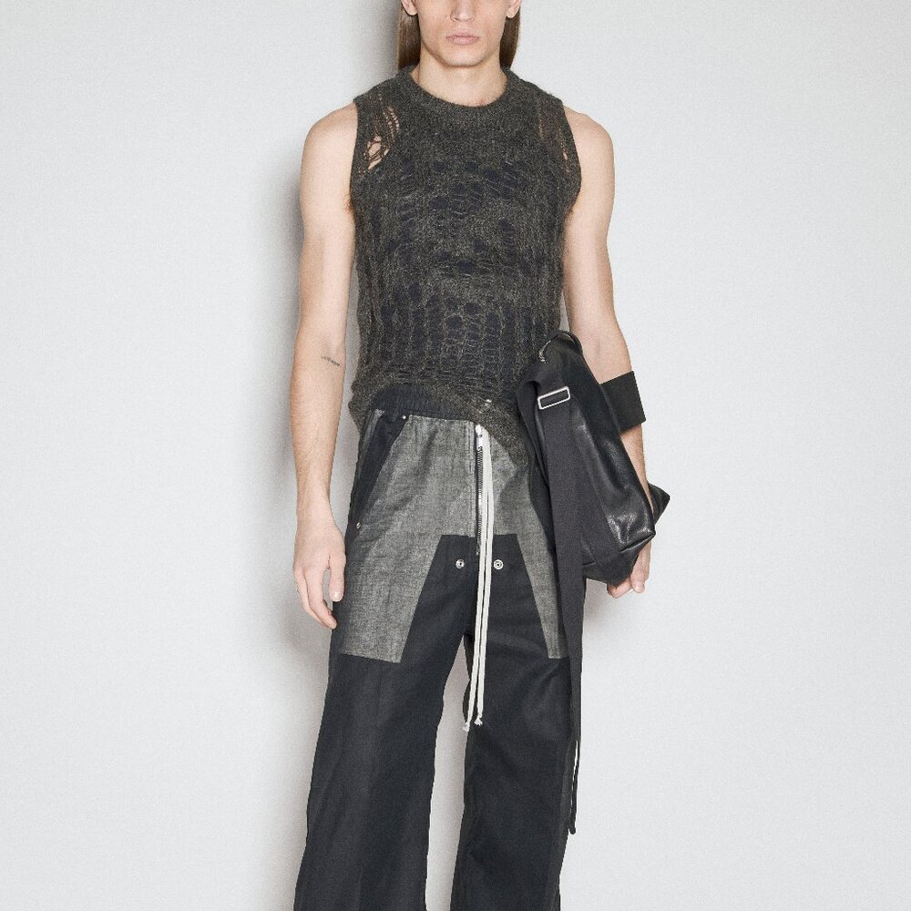 BNWT SS24 RICK OWENS "LIDO" TOP IN MAGLIA SPIDER TANK S